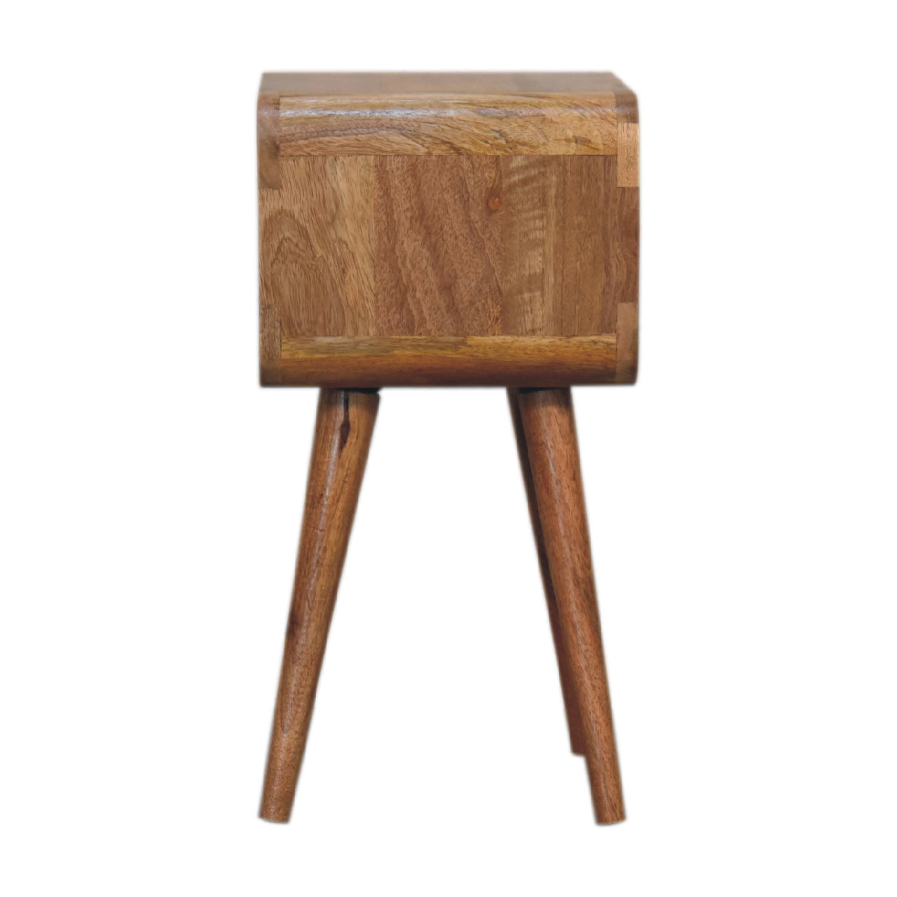 Handmade Solid Wood Bedside with Open Shelf in Oak Finish 50cm