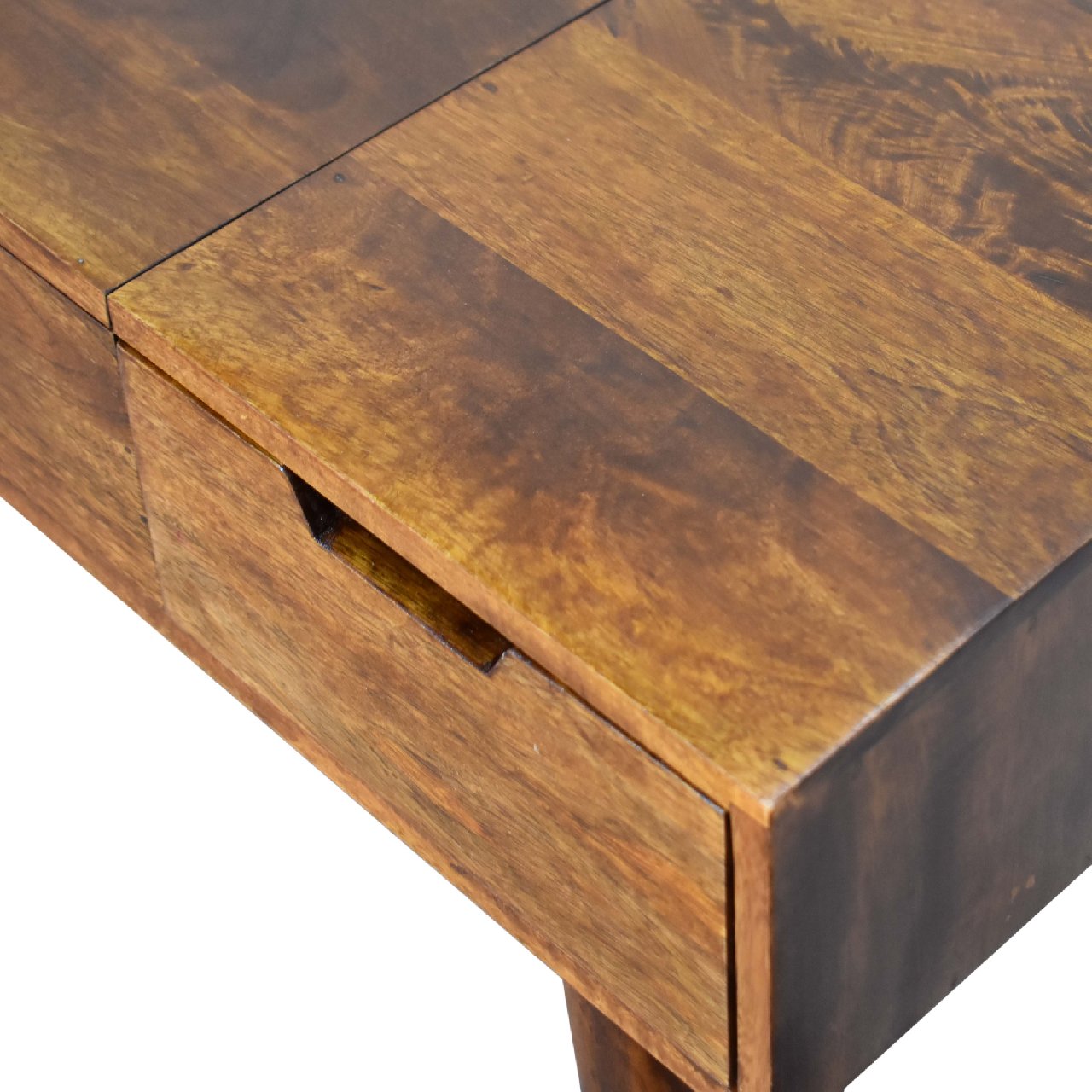 Foldable Mirror Table – Vintage Style Dressing Table with 2 Drawers, Mirror & Jewellery Storage