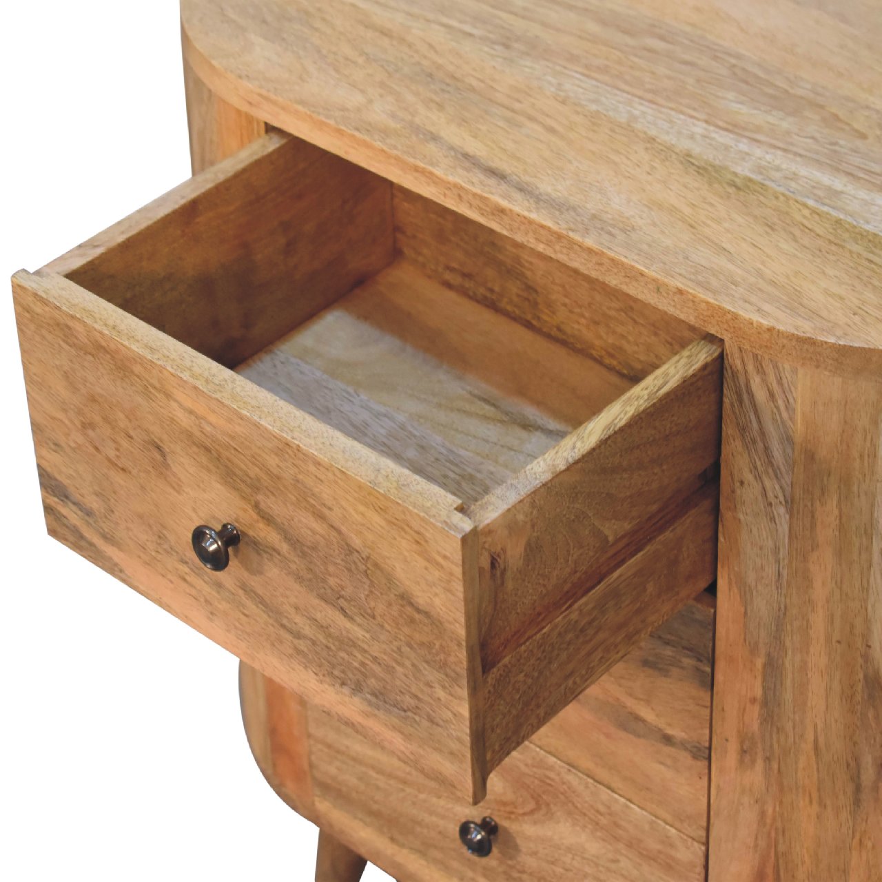 Mini Oak-ish Cabinet - 3 Drawer Handmade Solid Wood Storage Unit with Nordic Legs & Oak Finish