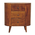 Mini Chestnut Cabinet with 3 Drawers - Solid Wood