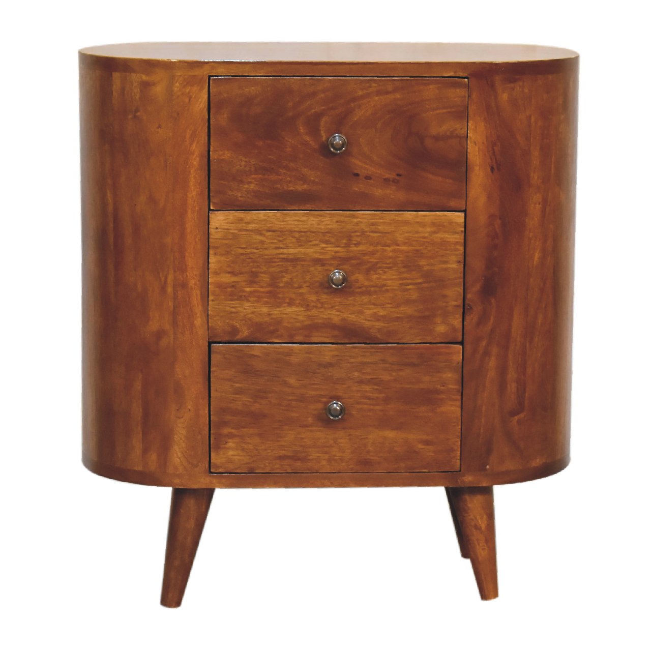 Mini Chestnut Cabinet with 3 Drawers - Solid Wood