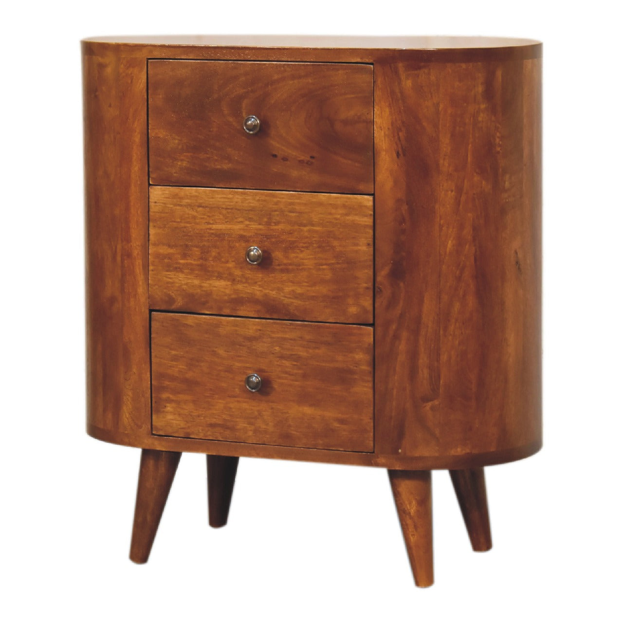 Mini Chestnut Cabinet with 3 Drawers - Solid Wood