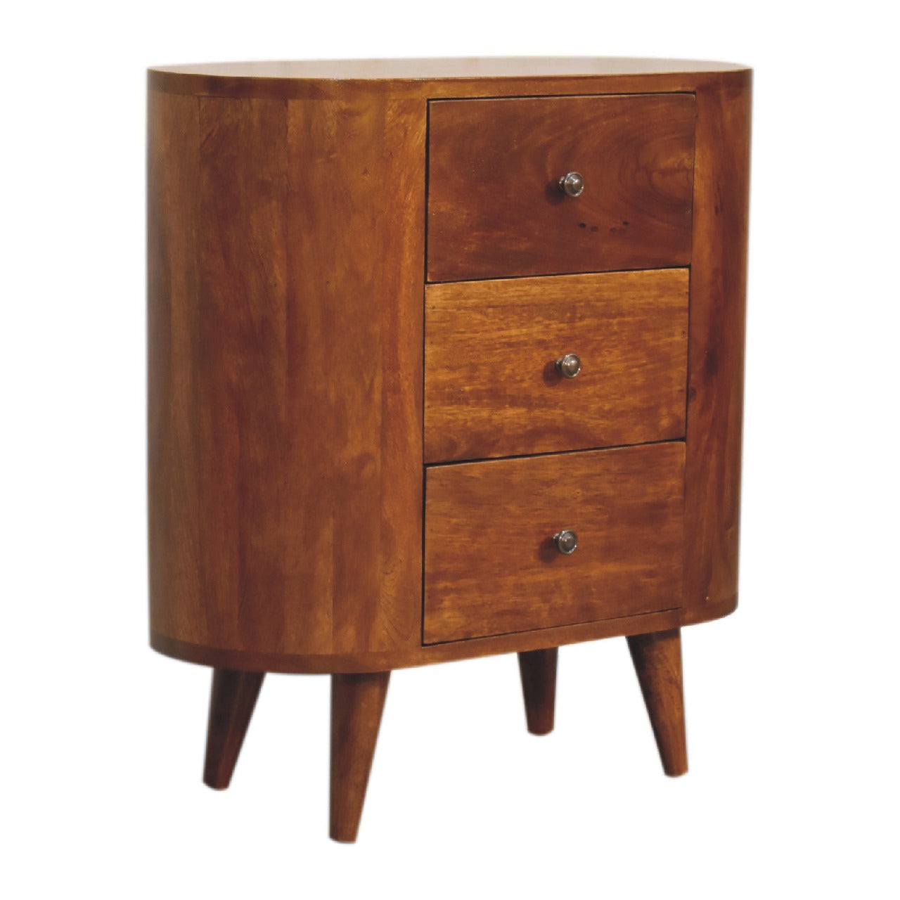 Mini Chestnut Cabinet with 3 Drawers - Solid Wood