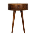 Vintage Nordic Bedside Table With Light - Handmade from Solid Wood