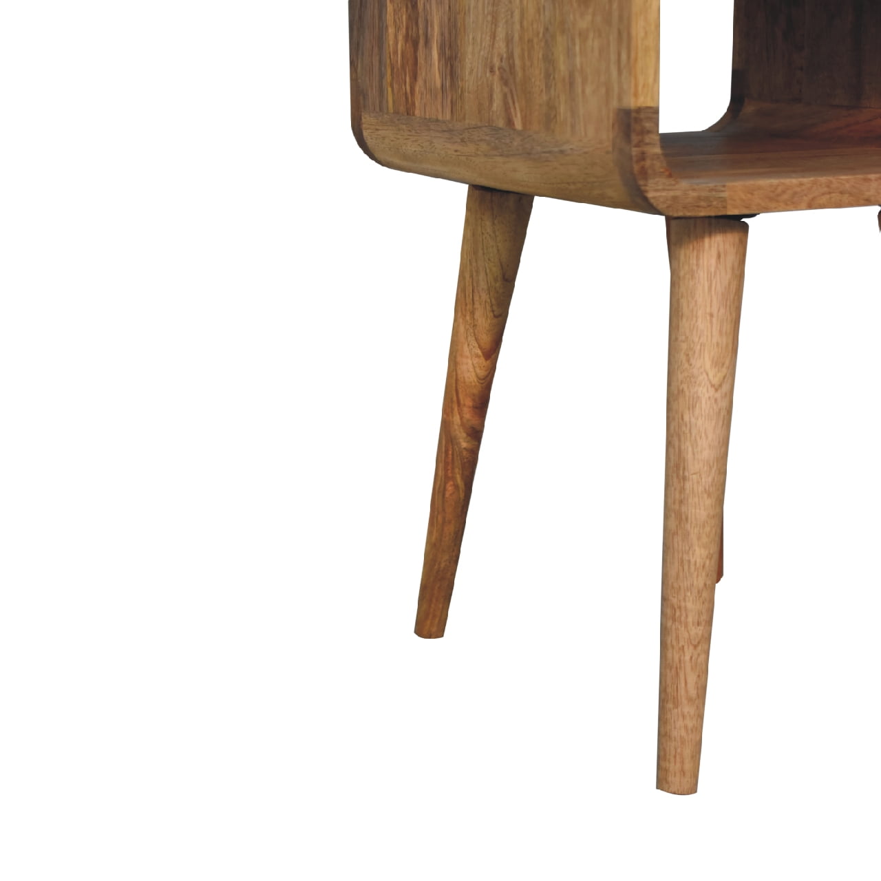 Mini Curve Lower Bedside with Drawer and Shelf - Handmade Solid Wood Bedside