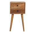 Mini 2 Drawer Oak Bedside Table | Handmade Solid Wood Nightstand