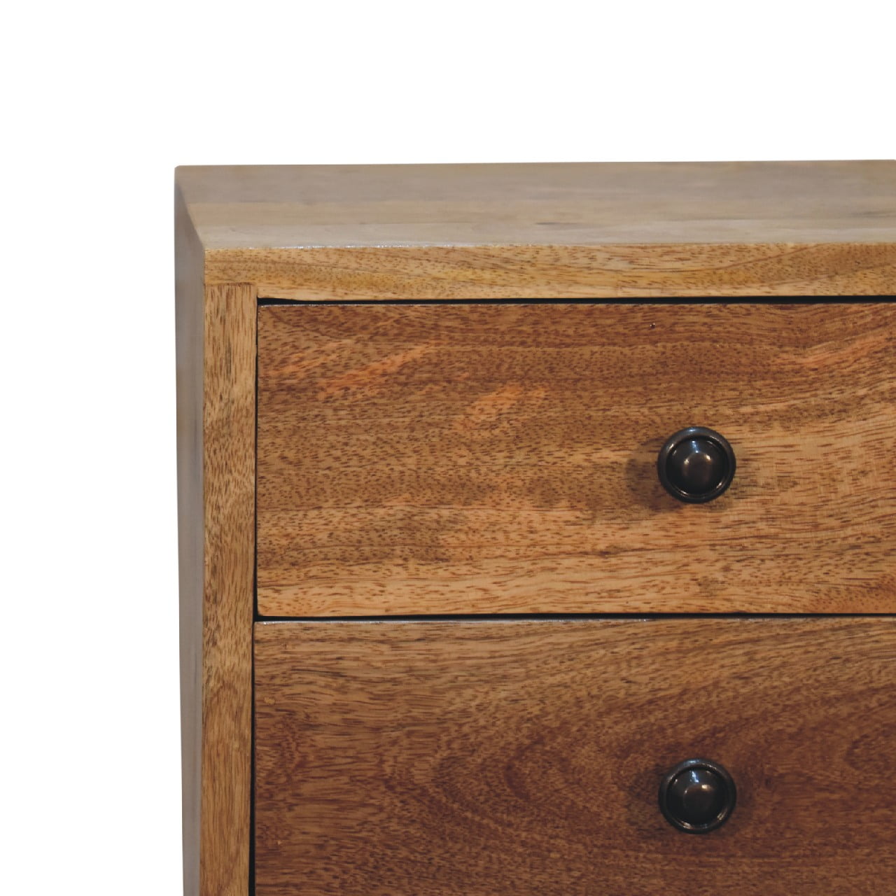 Mini 2 Drawer Oak Bedside Table | Handmade Solid Wood Nightstand