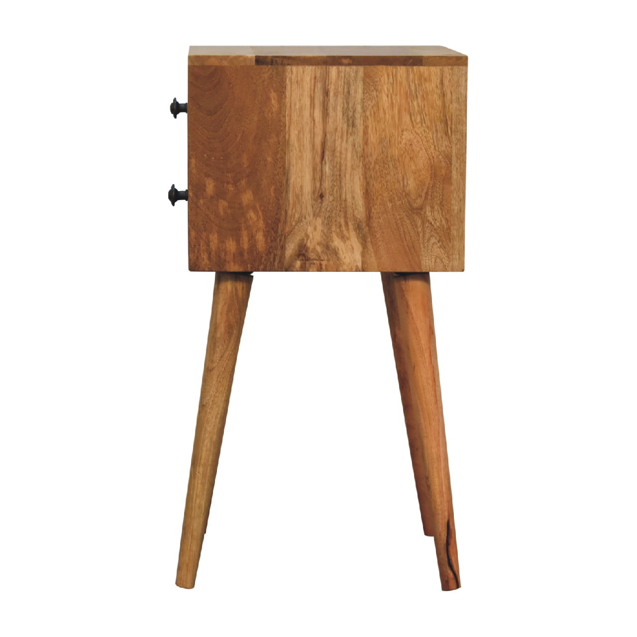 Mini 2 Drawer Oak Bedside Table | Handmade Solid Wood Nightstand