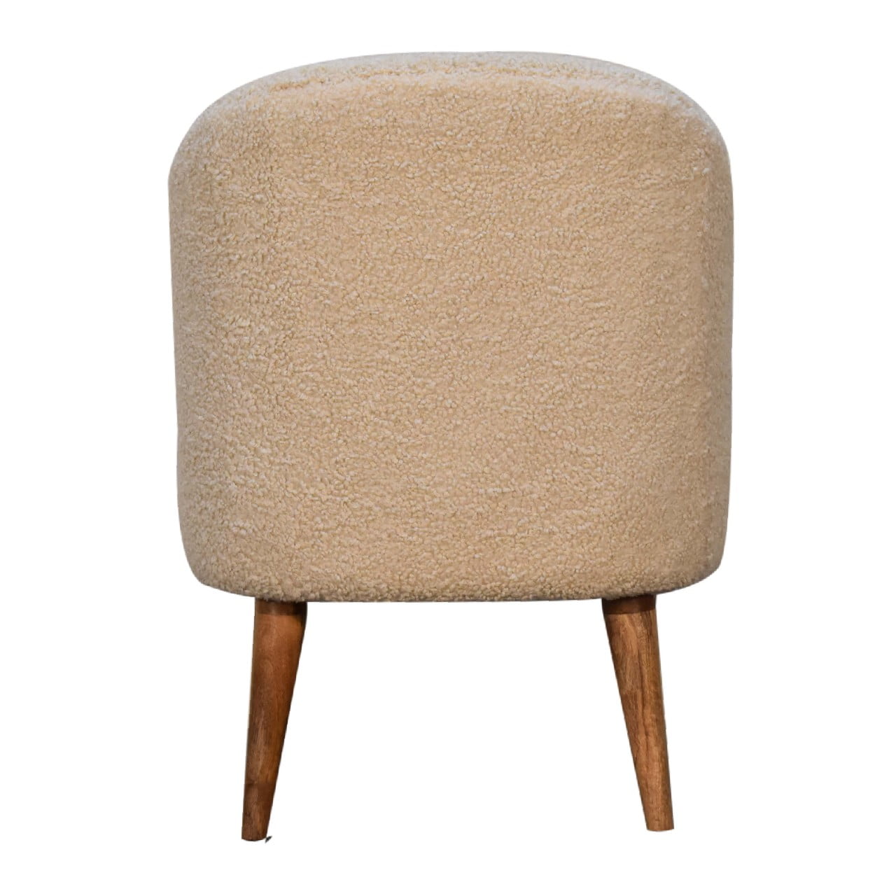 Cream Boucle Tub Chair - Handmade Solid Wood Frame with Soft Cream Boucle Upholstery