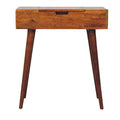 Mini Chestnut Fold Vanity – Handmade Solid Wood Dressing Table with Mirror & Storage