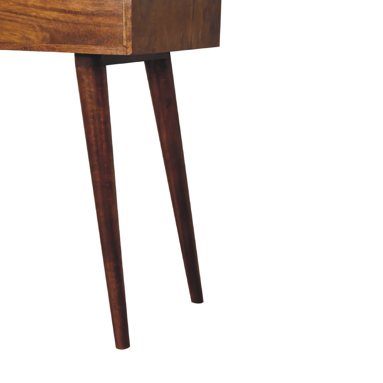 Mini Chestnut Fold Vanity – Handmade Solid Wood Dressing Table with Mirror & Storage