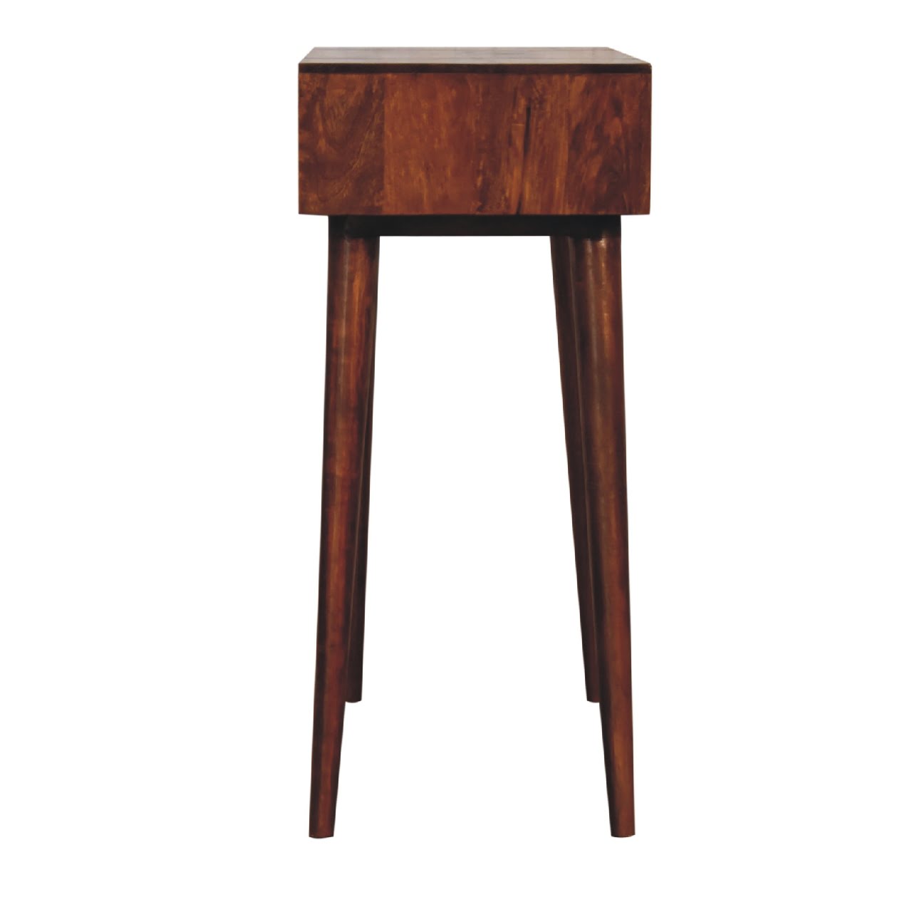 Mini Chestnut Fold Vanity – Handmade Solid Wood Dressing Table with Mirror & Storage