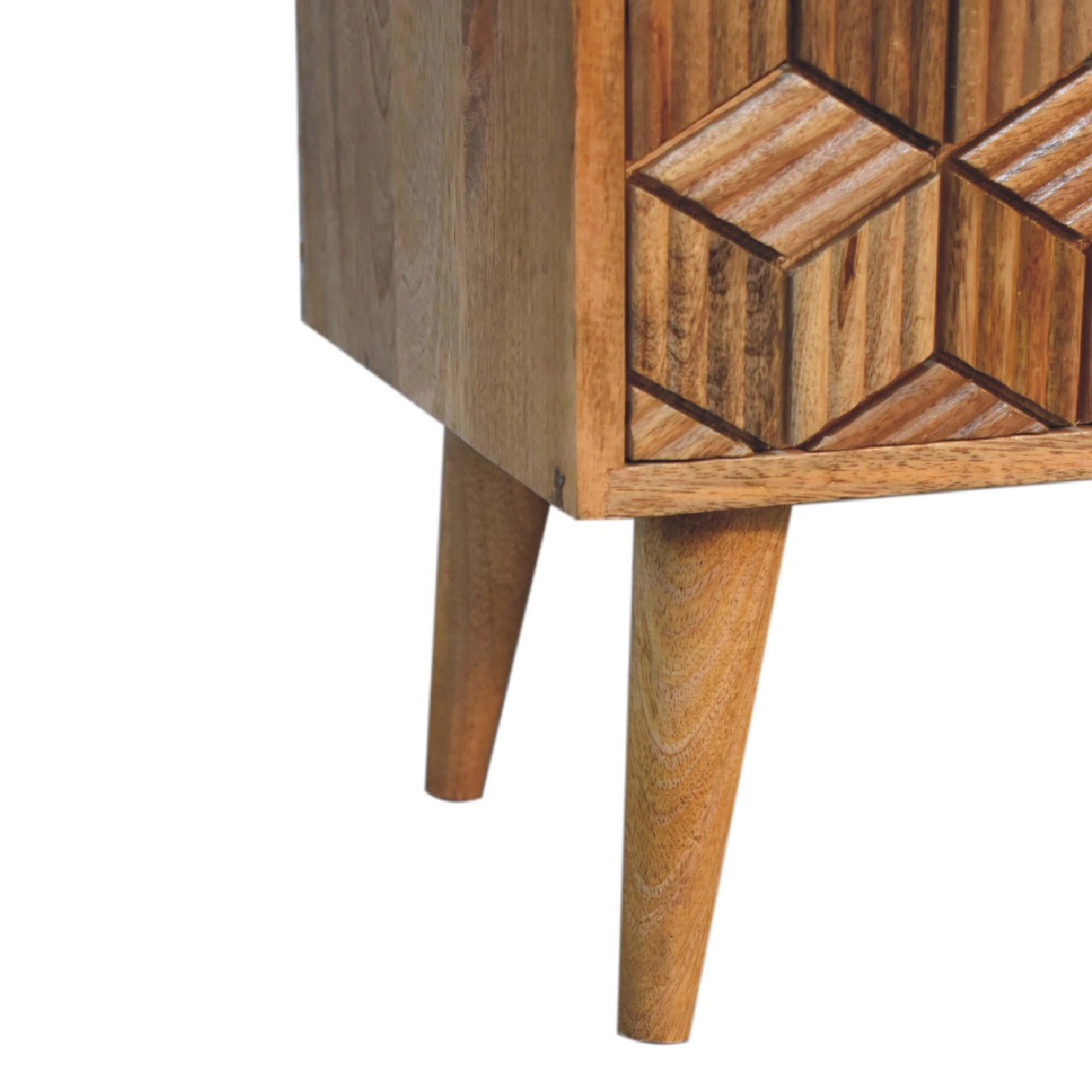 Cubana Media Unit - Cube Carving Tv Stand With Storage and 2 Open Shelves