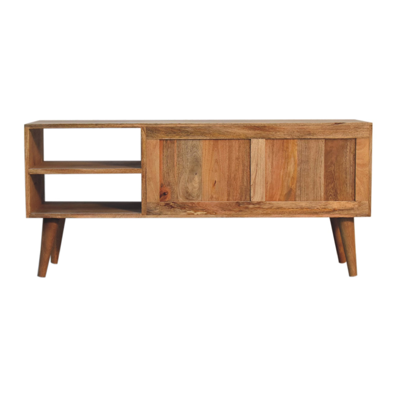 Cubana Media Unit - Cube Carving Tv Stand With Storage and 2 Open Shelves