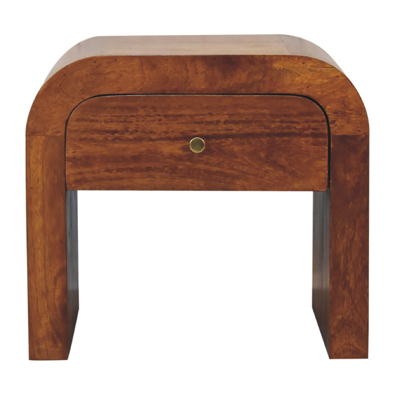 Darcy Chestnut Bedside - Handmade Solid Wood Nightstand with Drawer and Soft Edges