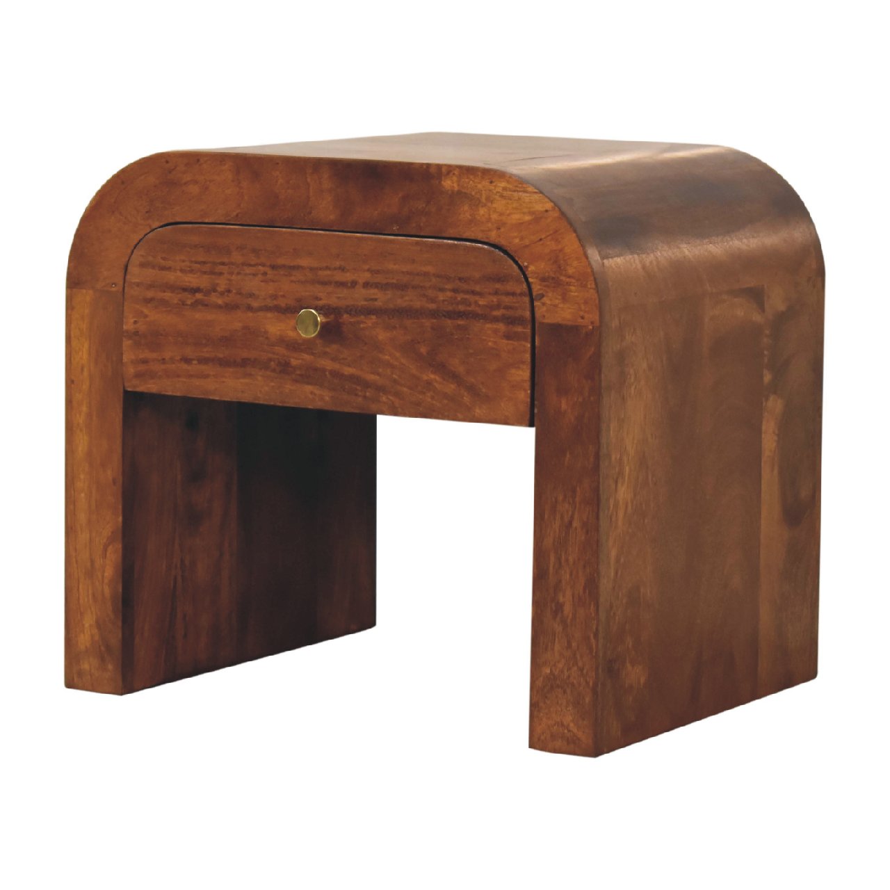 Darcy Chestnut Bedside - Handmade Solid Wood Nightstand with Drawer and Soft Edges