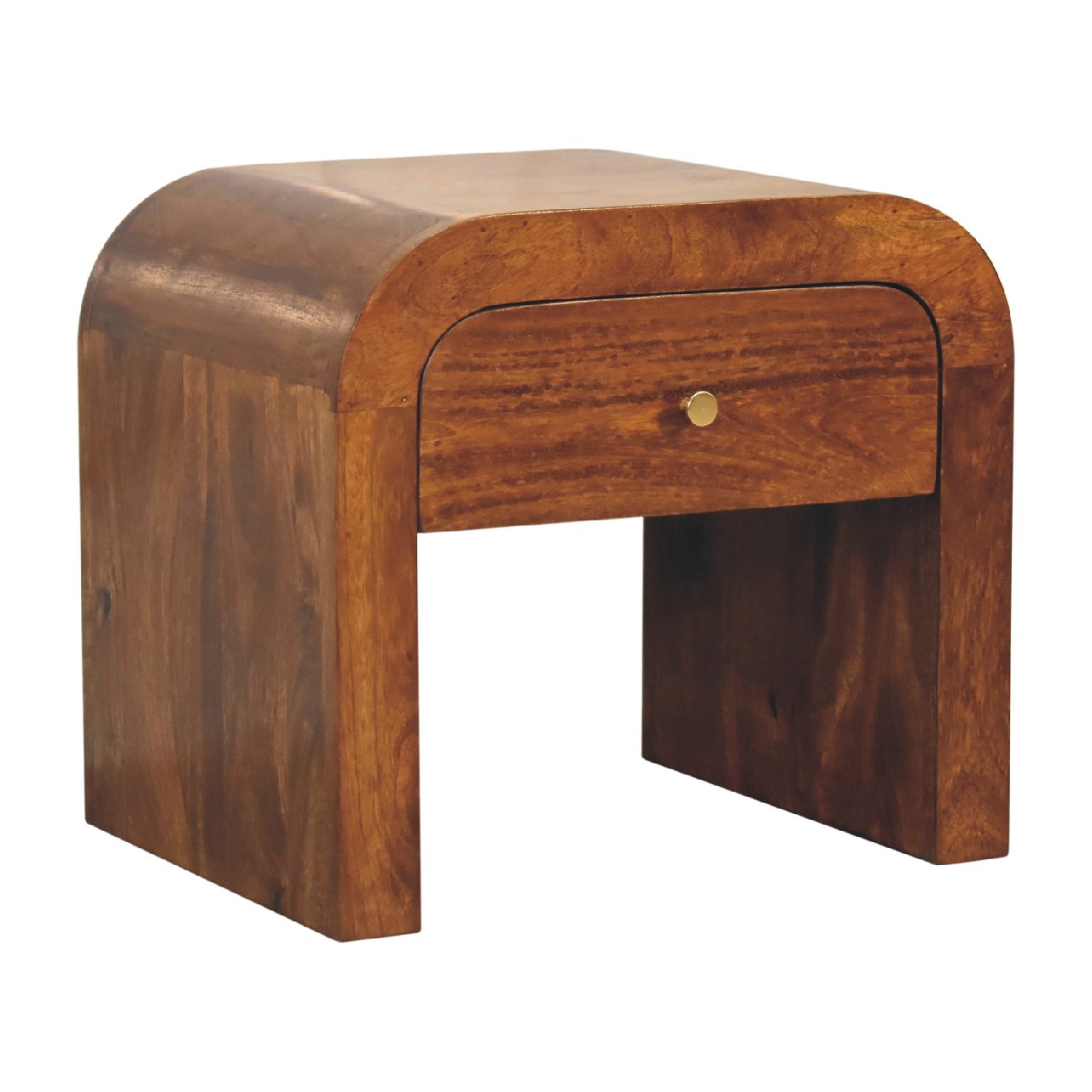 Darcy Chestnut Bedside - Handmade Solid Wood Nightstand with Drawer and Soft Edges