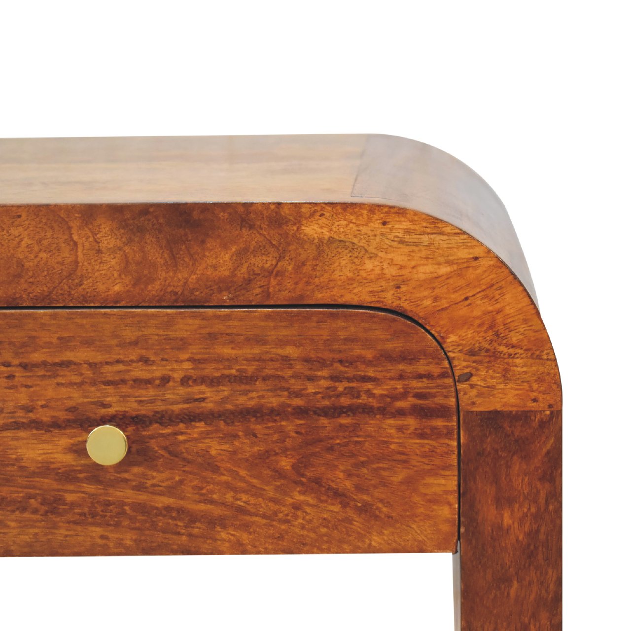 Darcy Chestnut Bedside - Handmade Solid Wood Nightstand with Drawer and Soft Edges