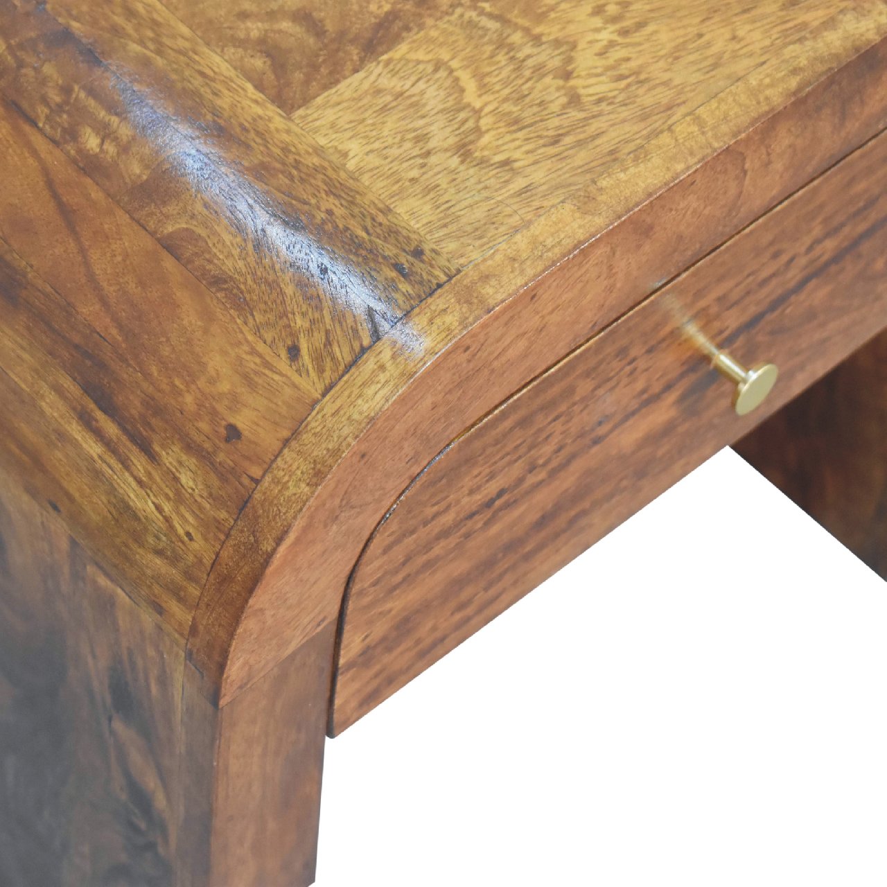 Darcy Chestnut Bedside - Handmade Solid Wood Nightstand with Drawer and Soft Edges