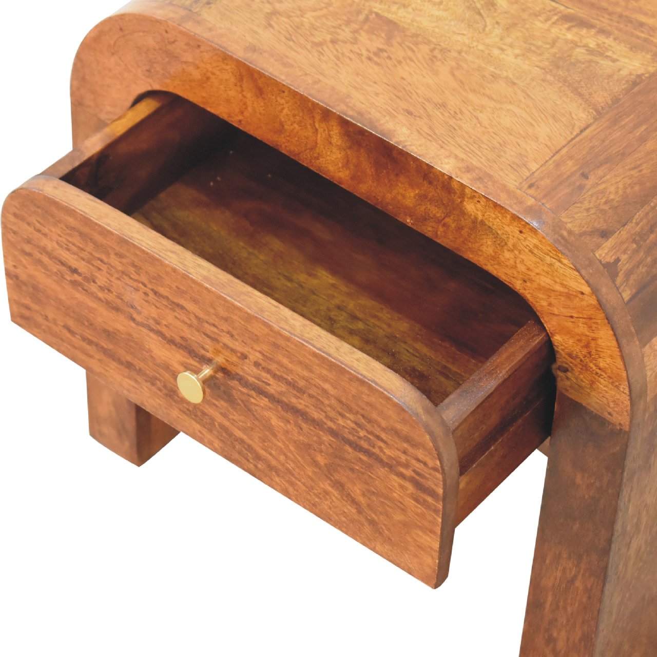 Darcy Chestnut Bedside - Handmade Solid Wood Nightstand with Drawer and Soft Edges