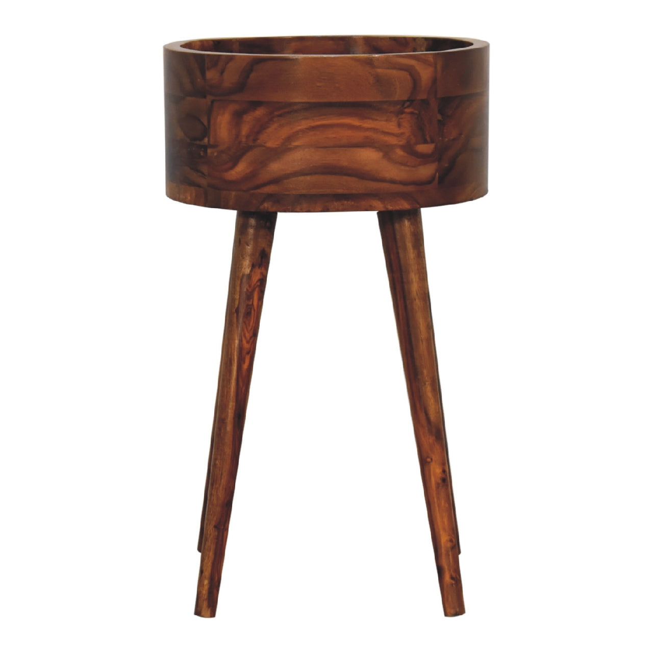 Alina Honey Bedside With Drawer - Handmade Solit Wood Nordic Design