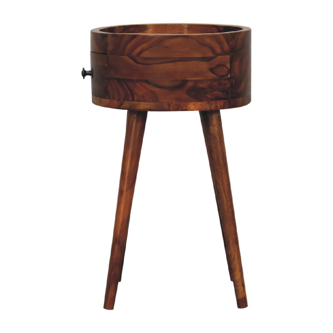Alina Honey Bedside With Drawer - Handmade Solit Wood Nordic Design