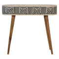 Bone Inlay Console Table with 2 Drawers- Handmade Solid Wood Bohemian Design