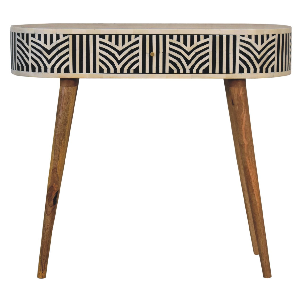 Bone Inlay Console Table with 2 Drawers- Handmade Solid Wood Bohemian Design
