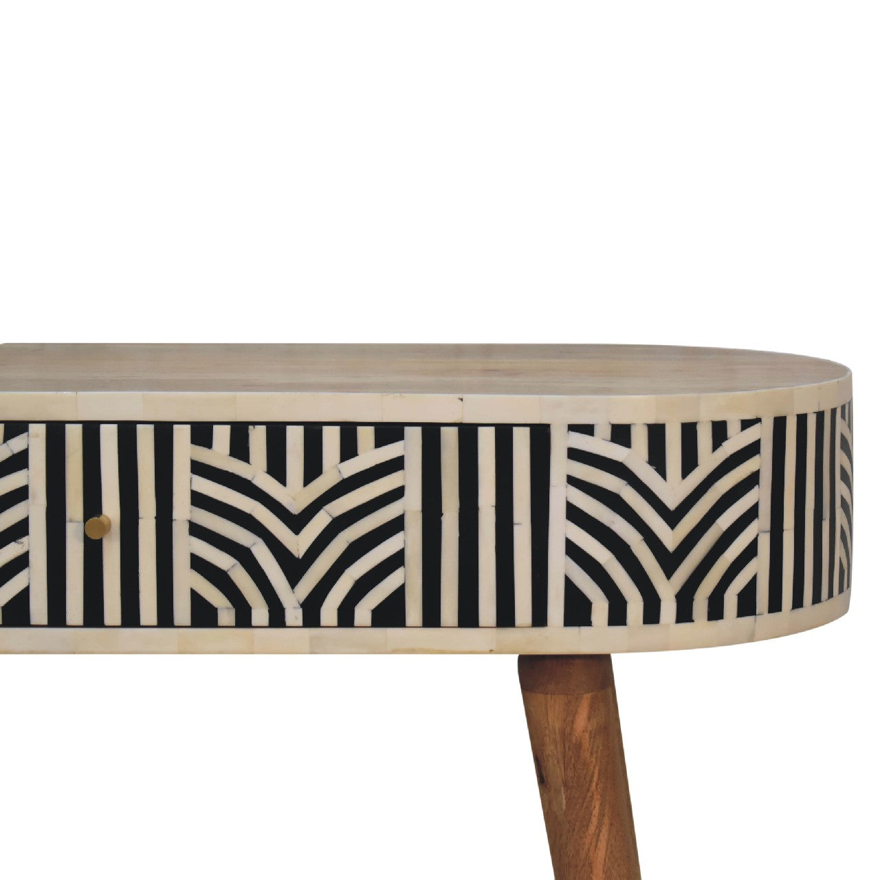Bone Inlay Console Table with 2 Drawers- Handmade Solid Wood Bohemian Design