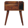 Chestnut Collective Bedside Handmade Solid Wood Nightstand with Drawer and Open Shelf