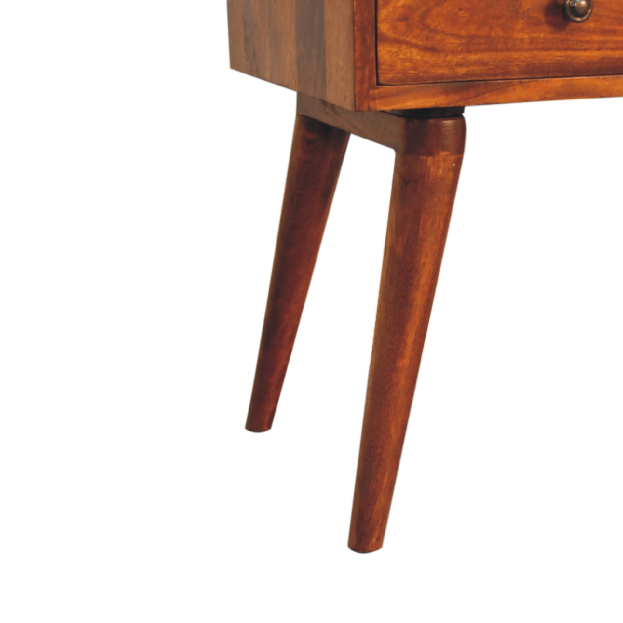 Chestnut Collective Bedside Handmade Solid Wood Nightstand with Drawer and Open Shelf