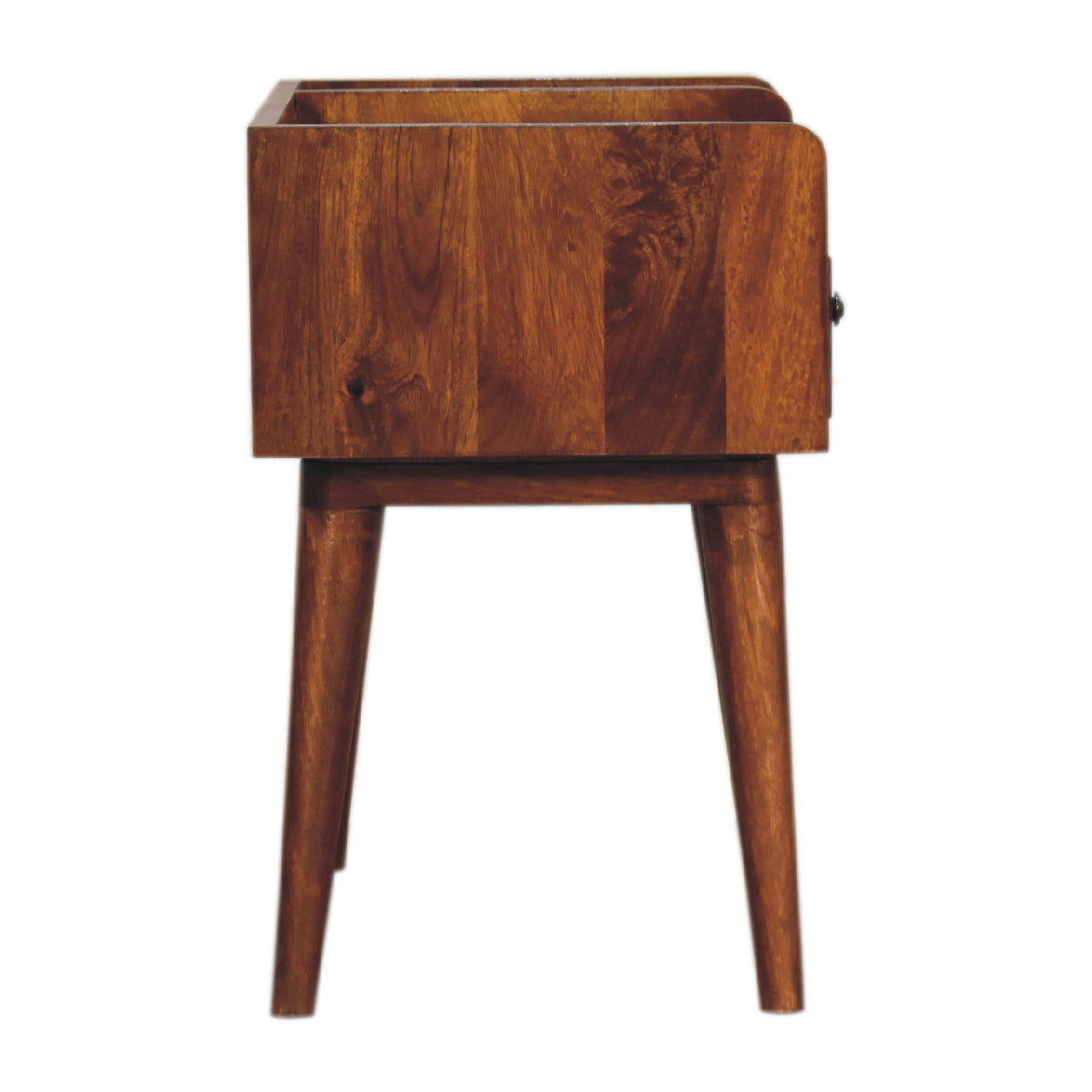 Chestnut Collective Bedside Handmade Solid Wood Nightstand with Drawer and Open Shelf