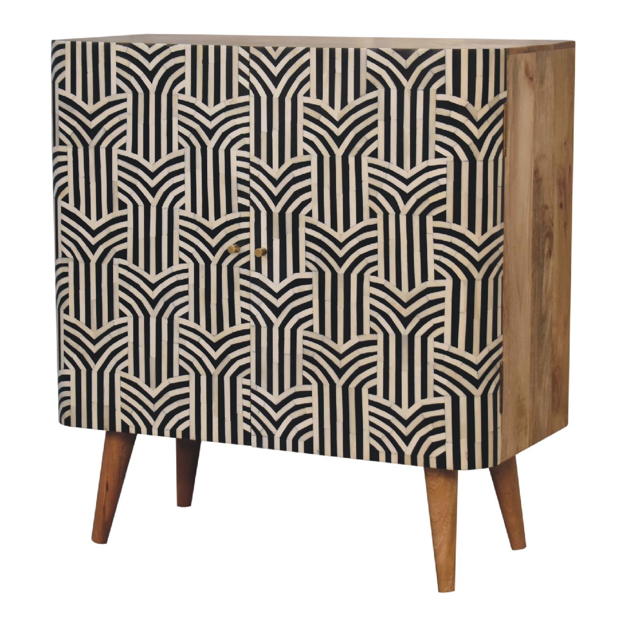 Bone Inlay Cabinet Sideboard - Handmade Solid Wood Bohemian Design