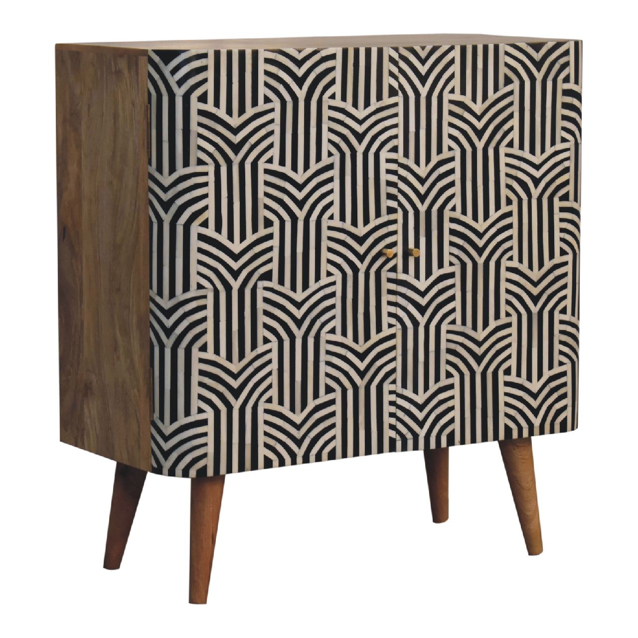 Bone Inlay Cabinet Sideboard - Handmade Solid Wood Bohemian Design