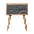 Handmade Solid Wood Nightstand with 2 Drawers Slade Design & Nordic Legs