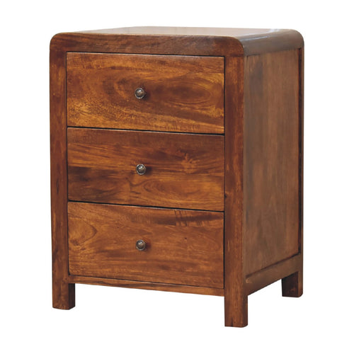 Aspen 3 Drawer Bedside - Handmade Solid Wood Luxury Furniture