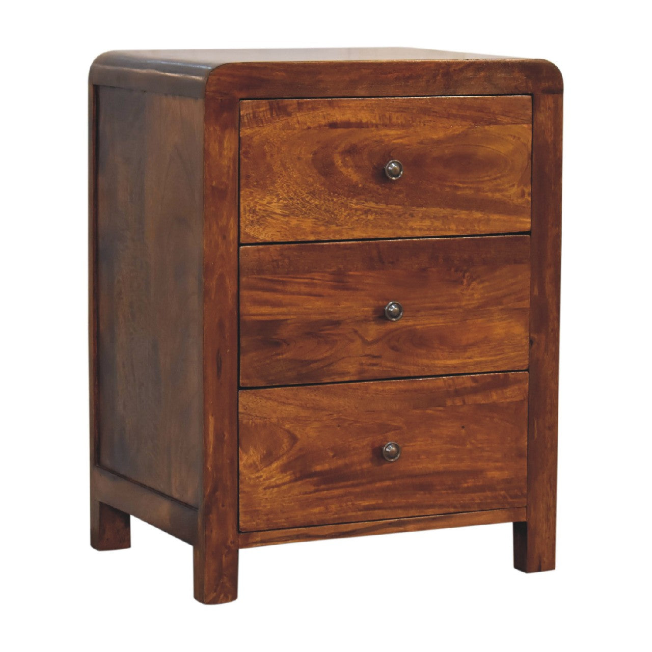 Aspen 3 Drawer Bedside - Handmade Solid Wood Luxury Furniture