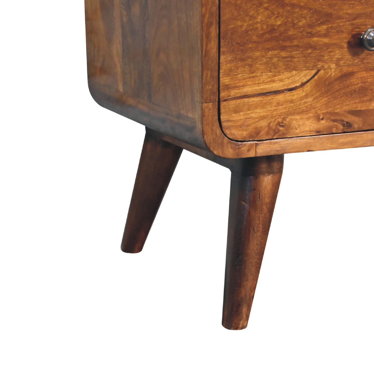5 Drawer Curved Chestnut Chest – Handmade Solid Wood Classic Nordic Design