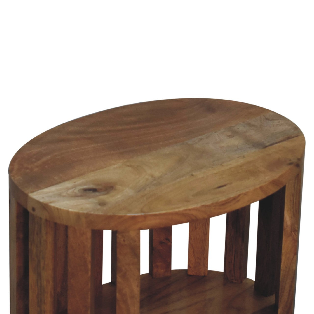 Ariella Single Shelf Bedside - Handmade Solid Wood Slatted Japanese Design