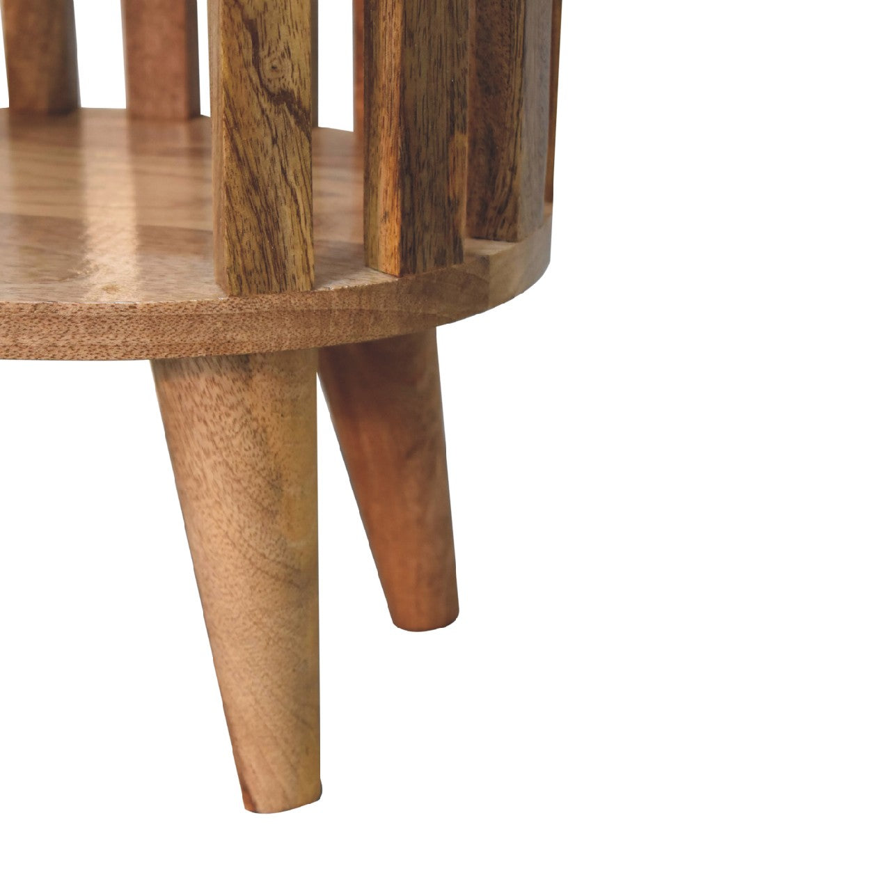 Ariella Single Shelf Bedside - Handmade Solid Wood Slatted Japanese Design
