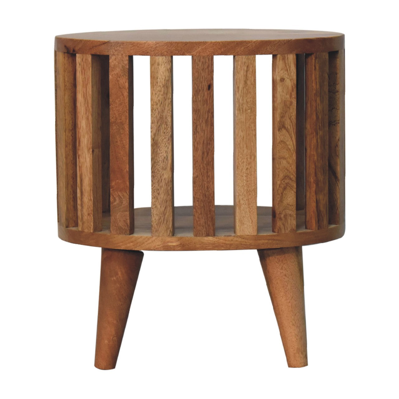 Ariella Single Shelf Bedside - Handmade Solid Wood Slatted Japanese Design