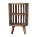 Ariella Double Shelf Bedside - Handmade Solid Wood Slatted Japanese Design