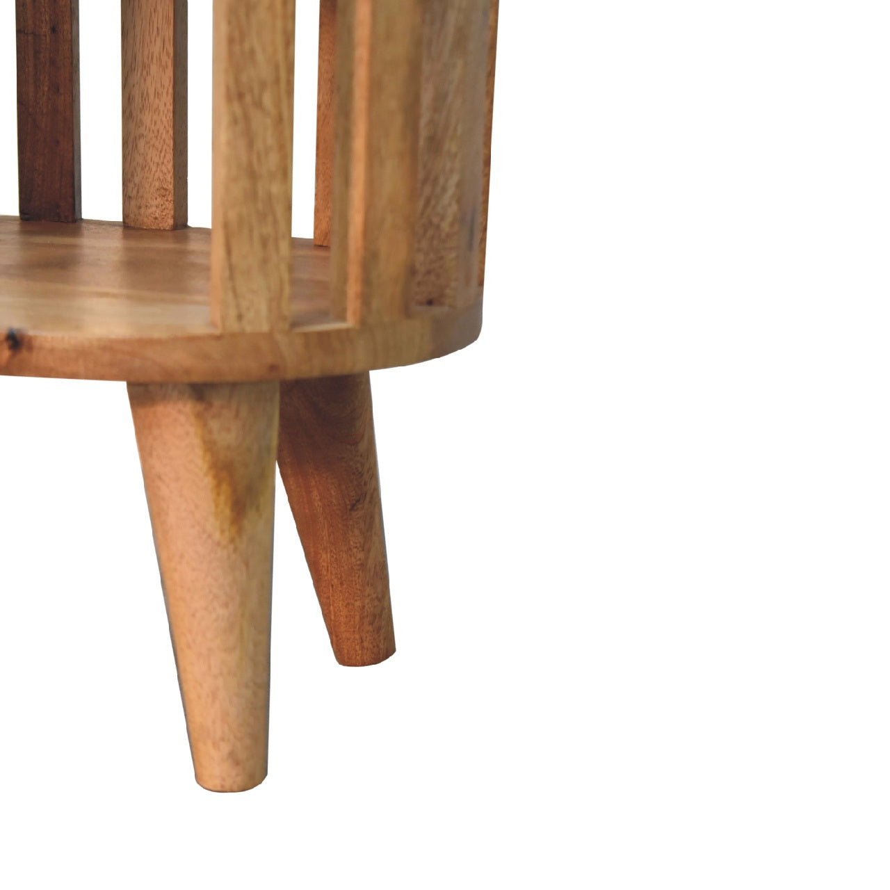 Ariella Double Shelf Bedside - Handmade Solid Wood Slatted Japanese Design