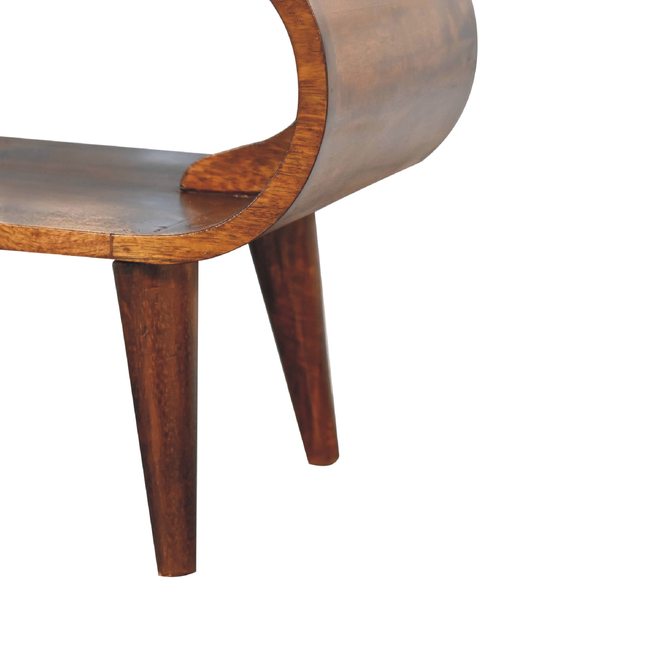 Amaya Chestnut Nordic Style Coffee Table - Handmade Solid Wood Coffee Table with Minimalist Design and Open Shelf
