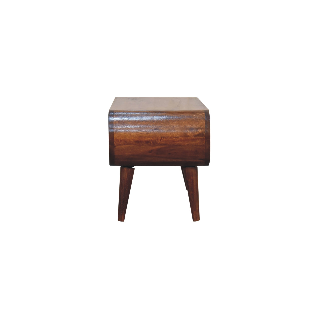 Amaya Chestnut Nordic Style Coffee Table - Handmade Solid Wood Coffee Table with Minimalist Design and Open Shelf