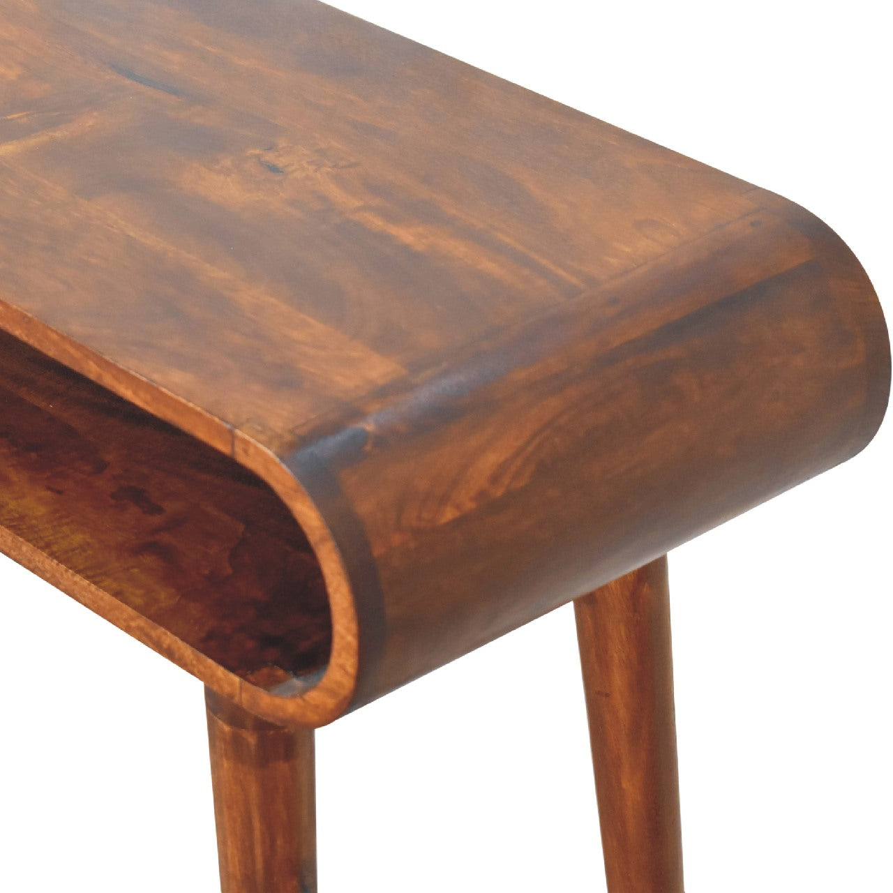 Amaya Nordic Style Console Table - Handmade Solid Wood Hallway Table with Minimalist Design and Open Shelf