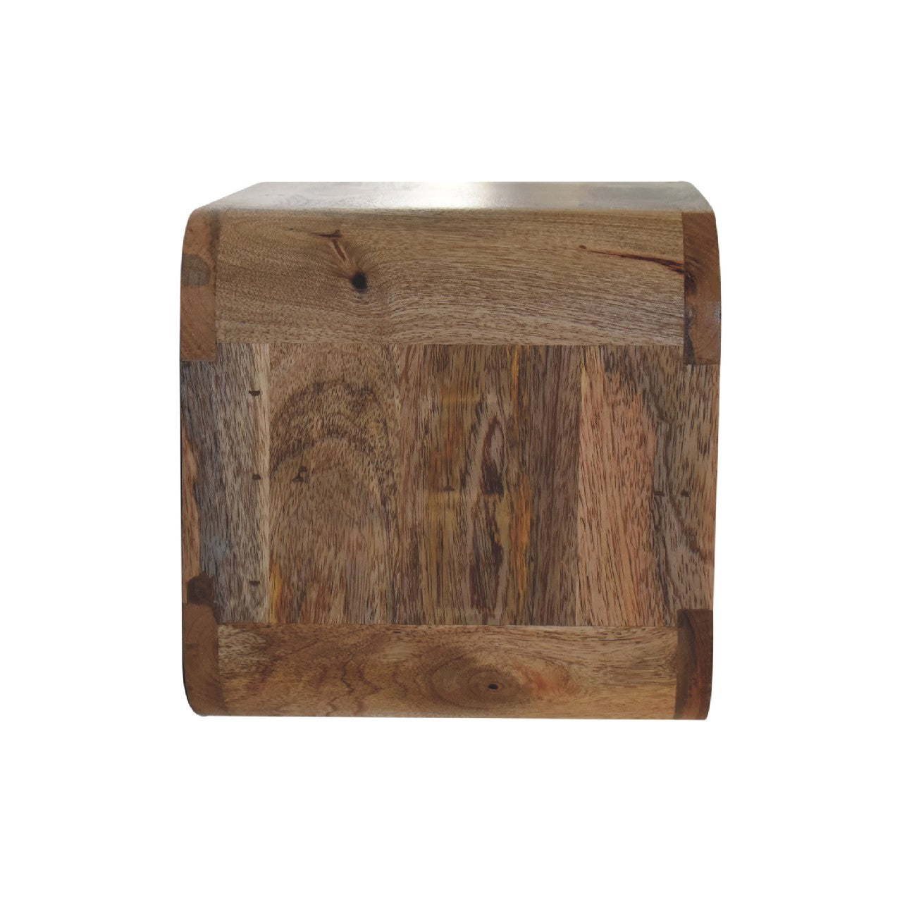 Oak-ish Floating Open Curve Bedside - Handmade Solid Wood 2 shelves