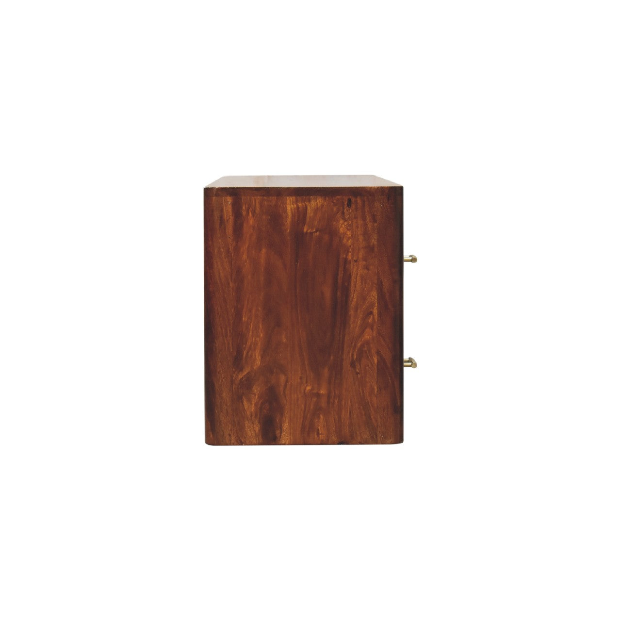 4 Drawers and 2 shelves Luca Media Unit - Handmade Solid Wood With Golden Bar