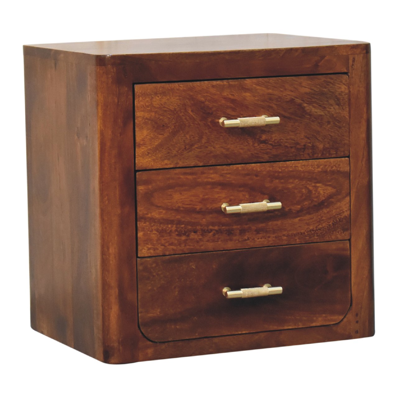 3 Drawer Luca Bedside - Handmade Solid Wood Nightstand with Drawer