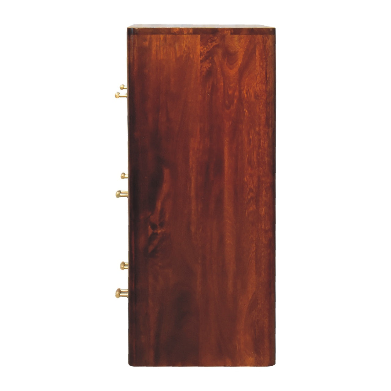 Luca Chest of Drawers - 3 Drawers Handmade Solid Wood Storage With Golden Bars